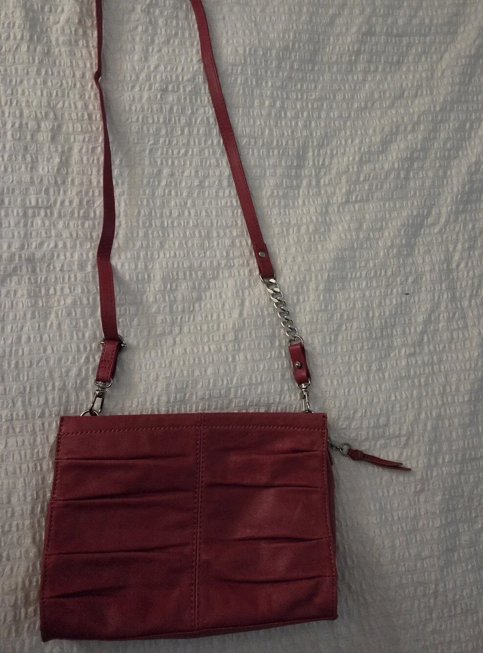 Y2K The SAK Classic Red Leather Crossbody Bag